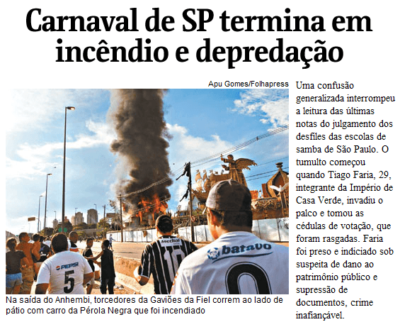 Confusão no Carnaval de São Paulo