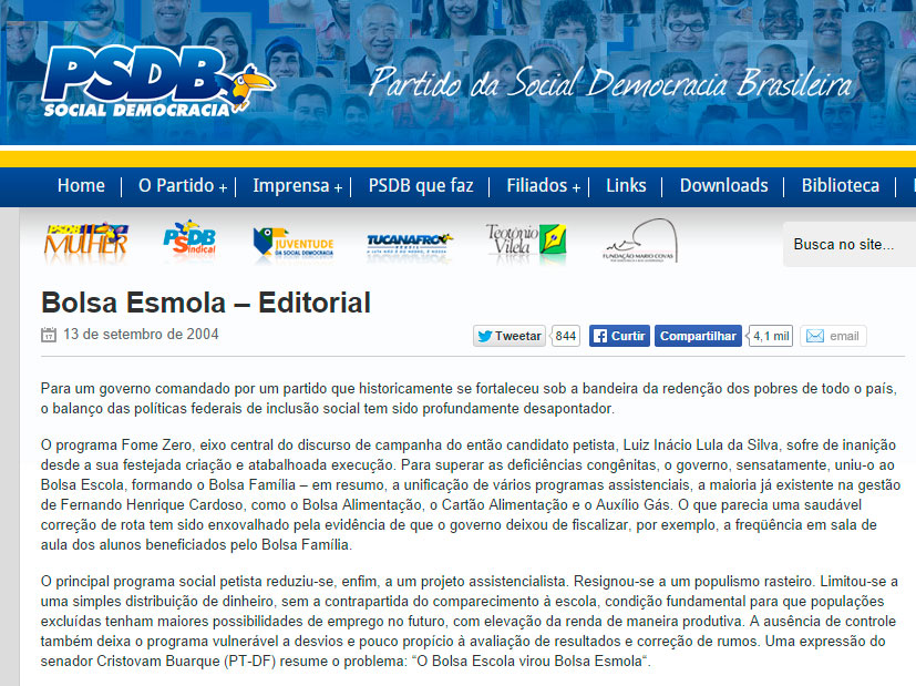 {{não acredite em mim - Site do PSDB}}