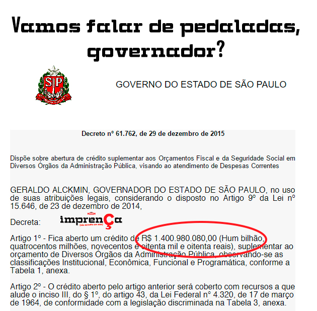 Pedaladas de Alckmin