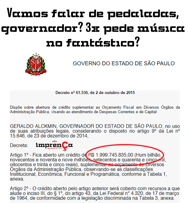 Pedaladas de Alckmin