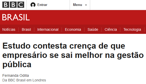 Estudo contesta crença de que empresário se sai melhor na gestão pública