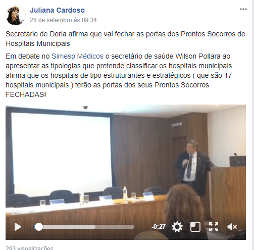 Secretário de Doria afirma que vai fechar as portas dos Prontos Socorros de Hospitais Municipais