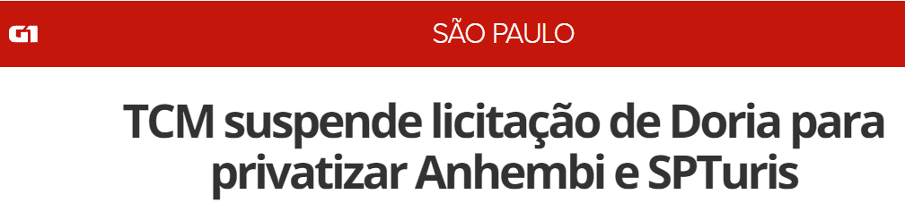 TCM suspende licitação de Doria para privatizar Anhembi e SPTuris