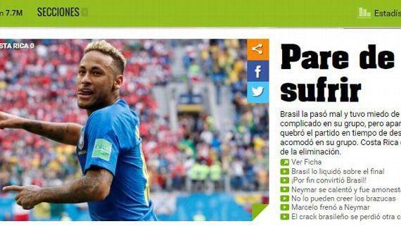Neymar é criticado mundialmente